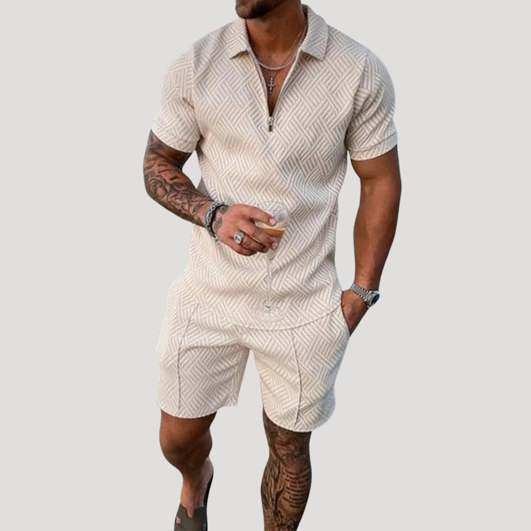 Men’s Short Sleeve Shirt And Shorts Set Relaxed Fit