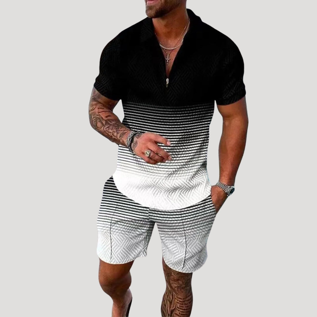 Men’s Short Sleeve Shirt And Shorts Set Relaxed Fit