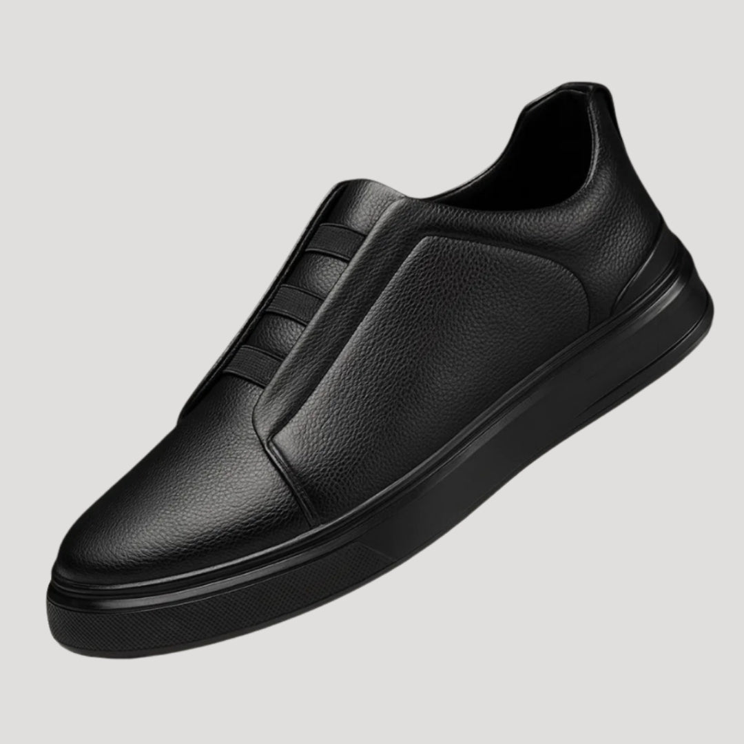 Men’s Slip On Sneakers Casual Leather Platform Shoes