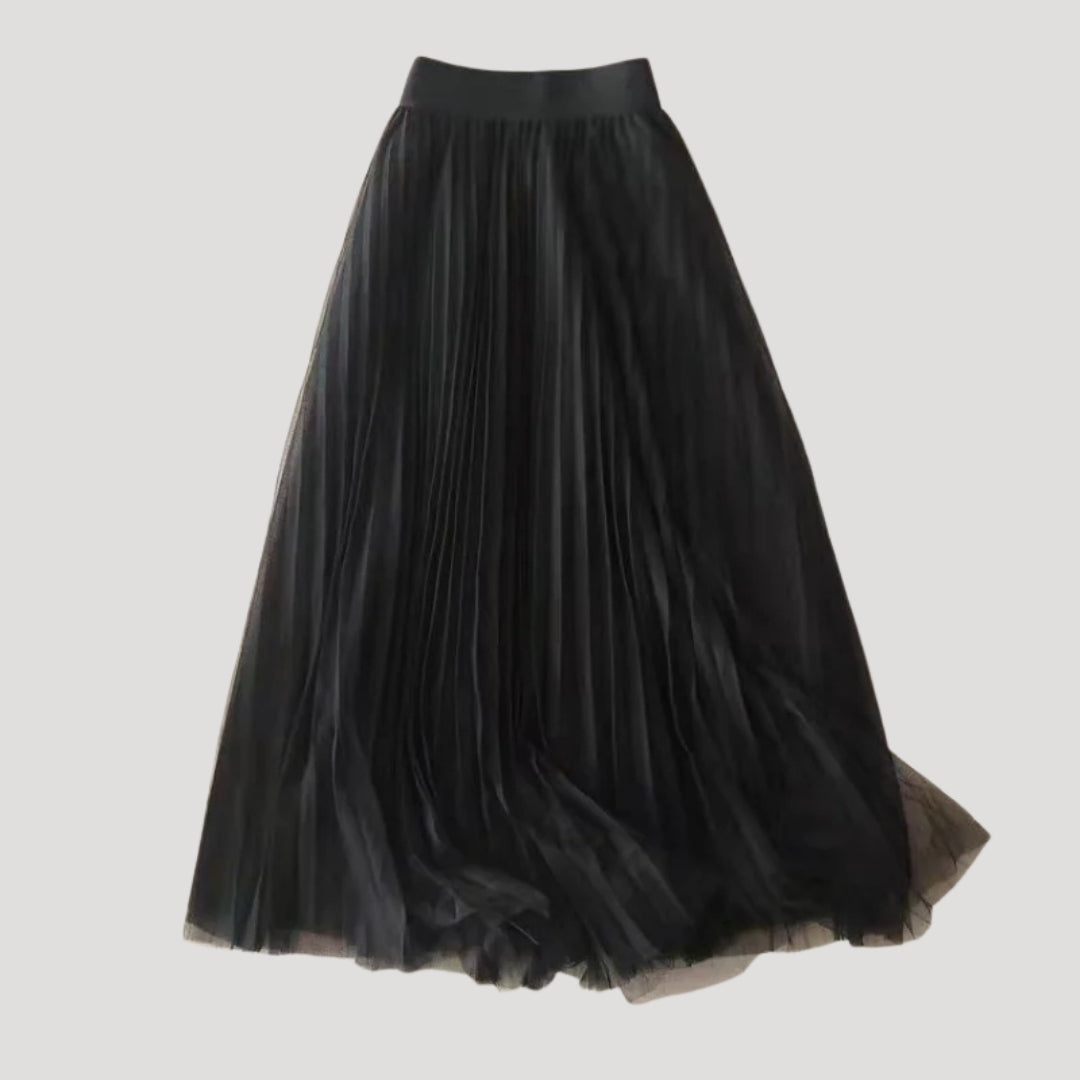 Women’s Pleated Skirt Long Tulle High Waisted Flowing