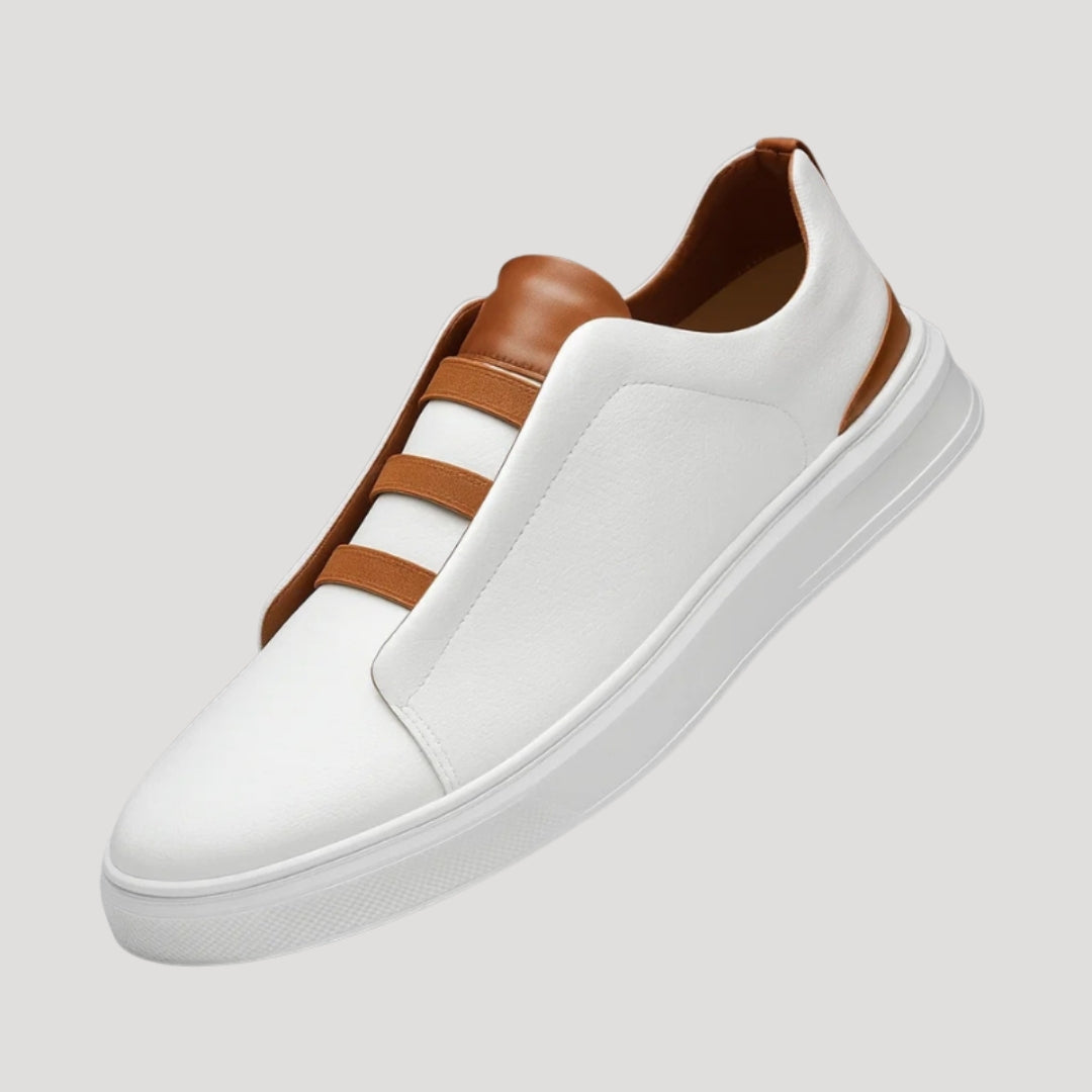 Men’s Slip On Sneakers Casual Leather Platform Shoes