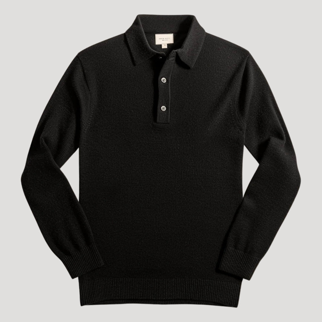 Men’s Polo Sweater Long Sleeve Knit Collar Smart Casual
