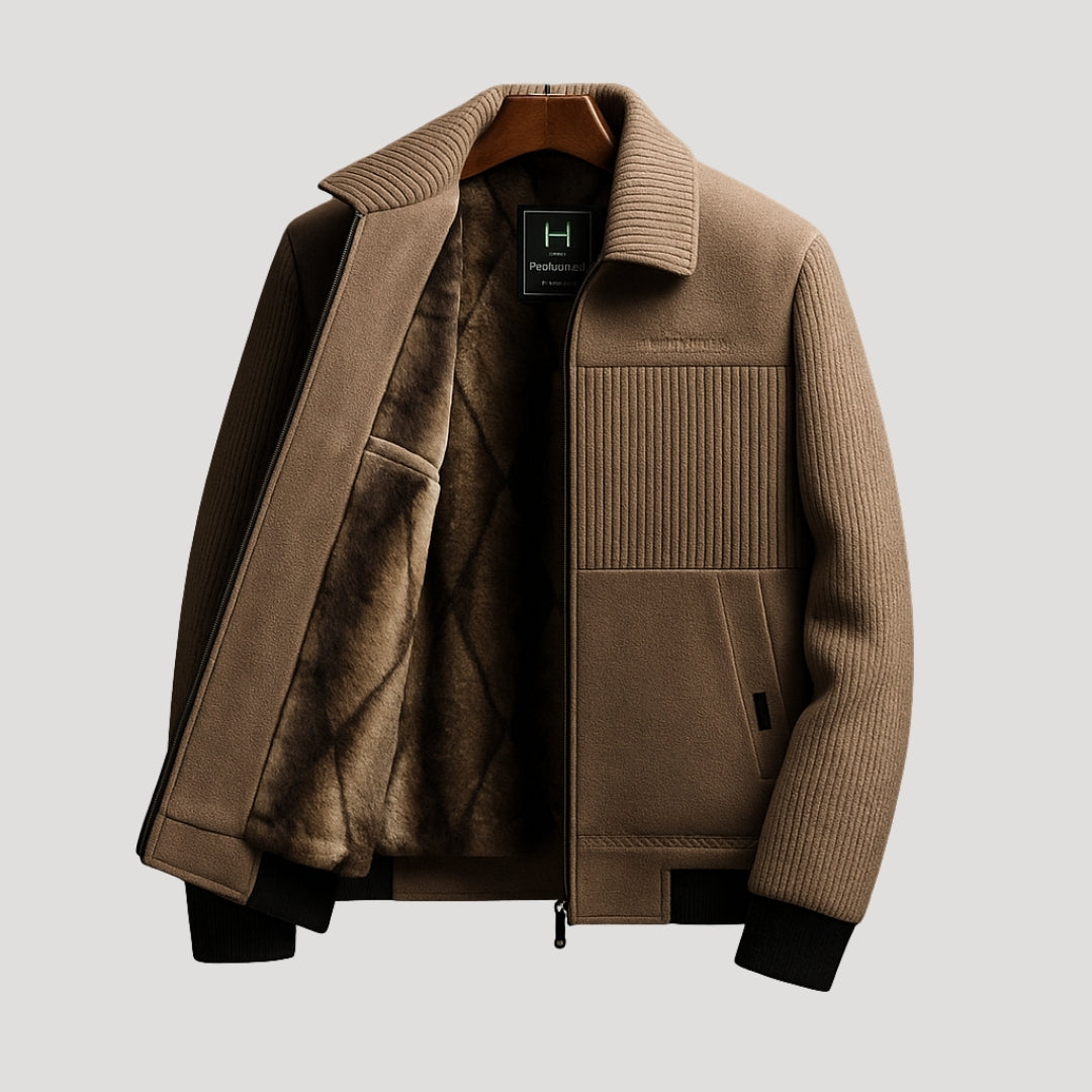 Men’s Jacket Bomber Casual Zip Coat Fleece Lined