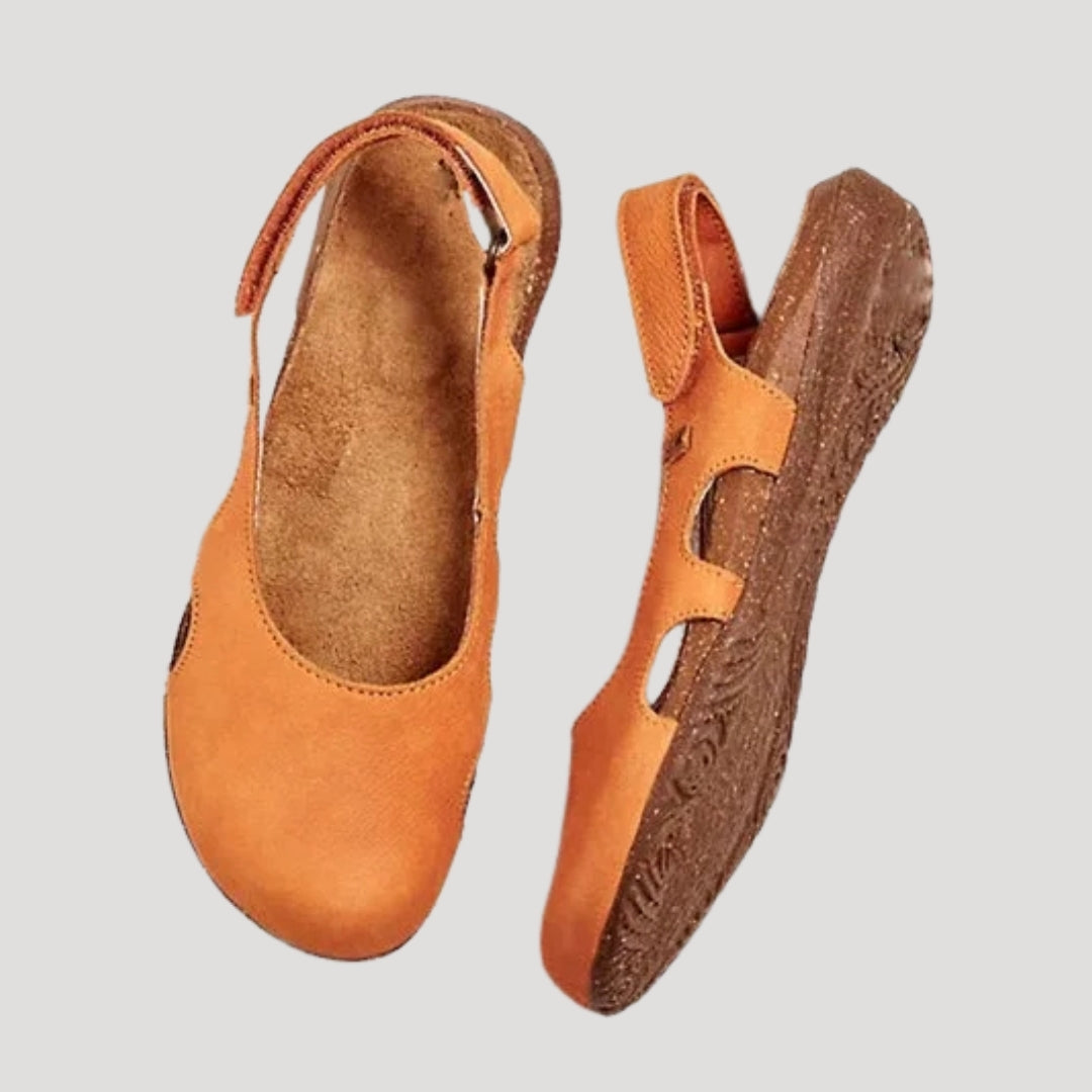 Women's Slingback Flats Leather Casual Comfort Shoes