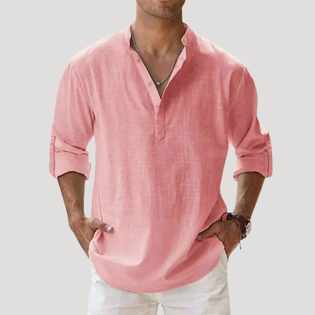 Men’s Henley Shirt Long Sleeve Casual Summer