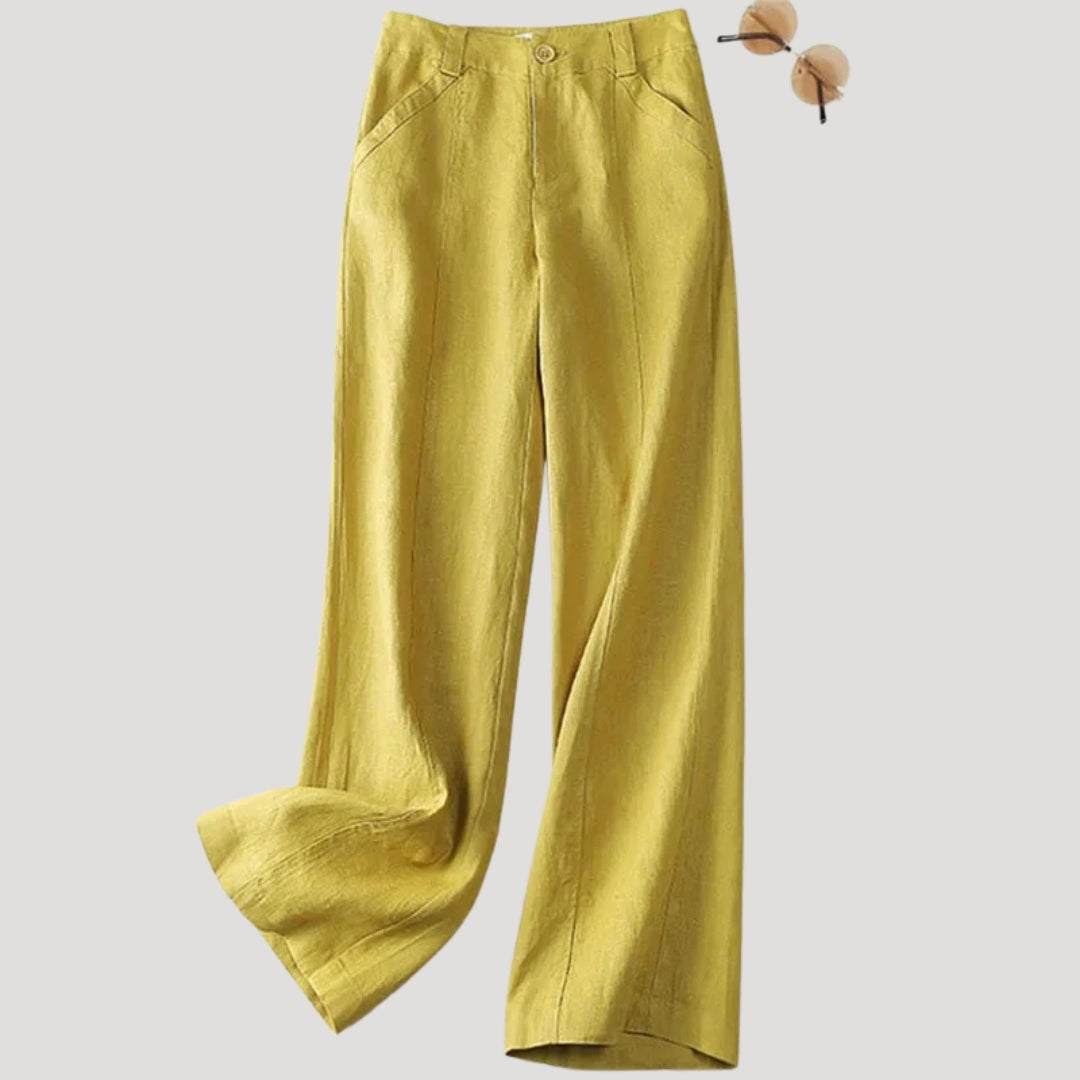 Women’s Linen Pants Wide Leg High Waist Casual Loose