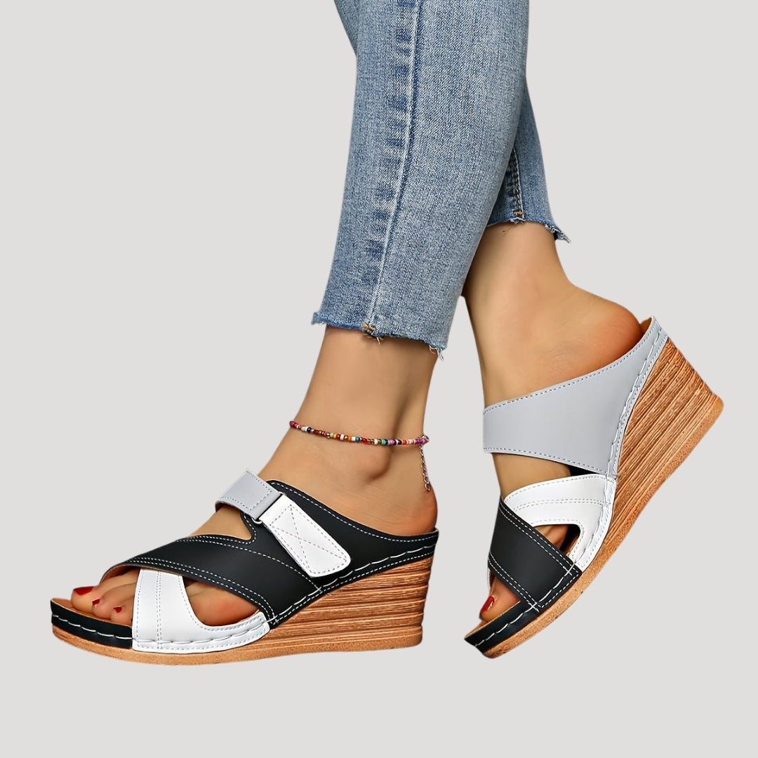 Women’s Sandals Platform Wedge Slip On Open Toe Comfort