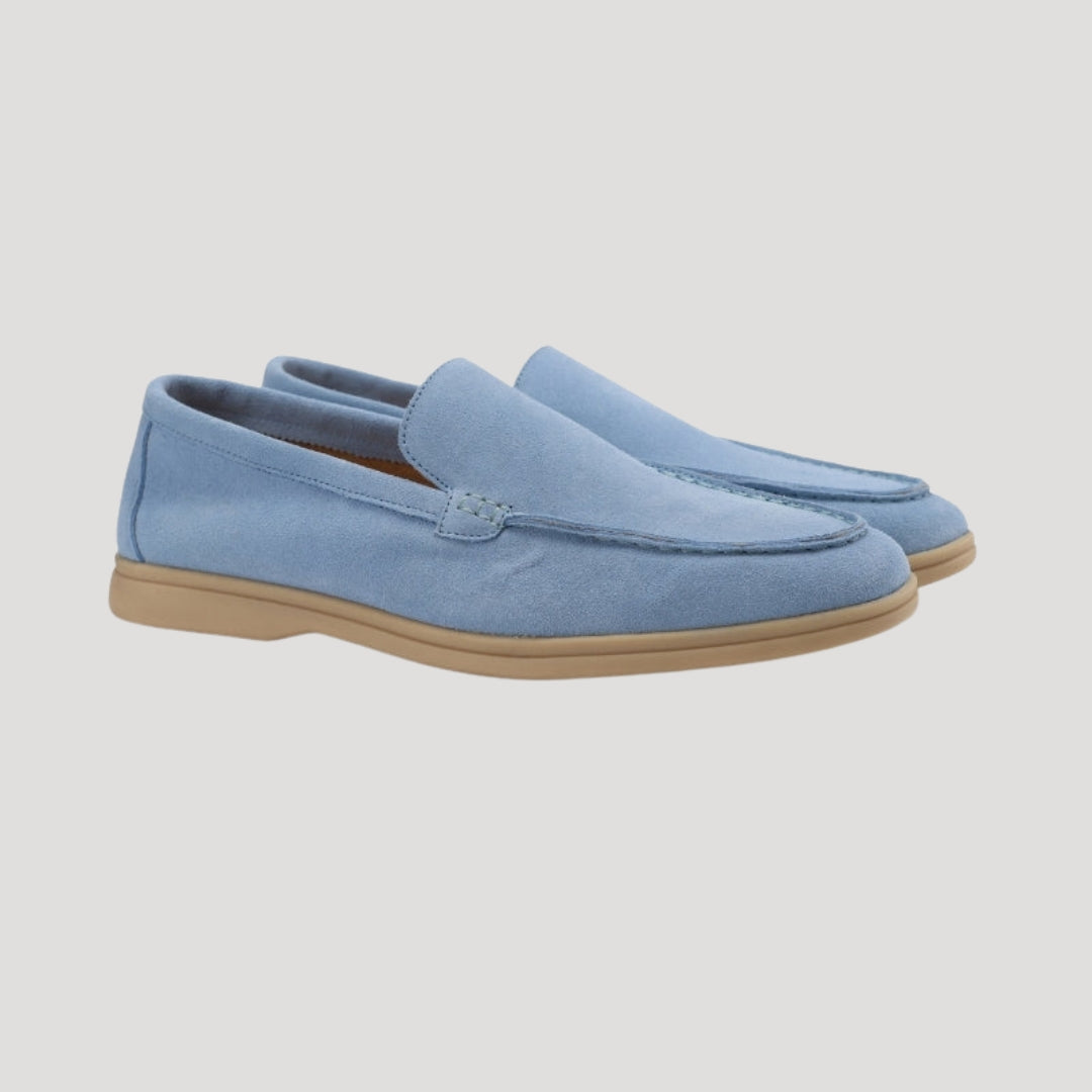 Men’s Blue Suede Loafers Slip On Casual Lightweight Shoes