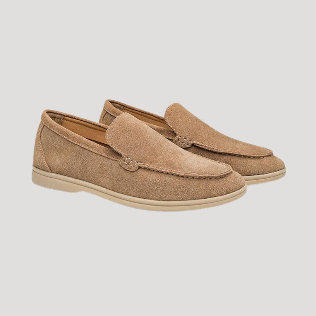 Men’s Brown Suede Loafers Slip On Casual Lightweight Shoes