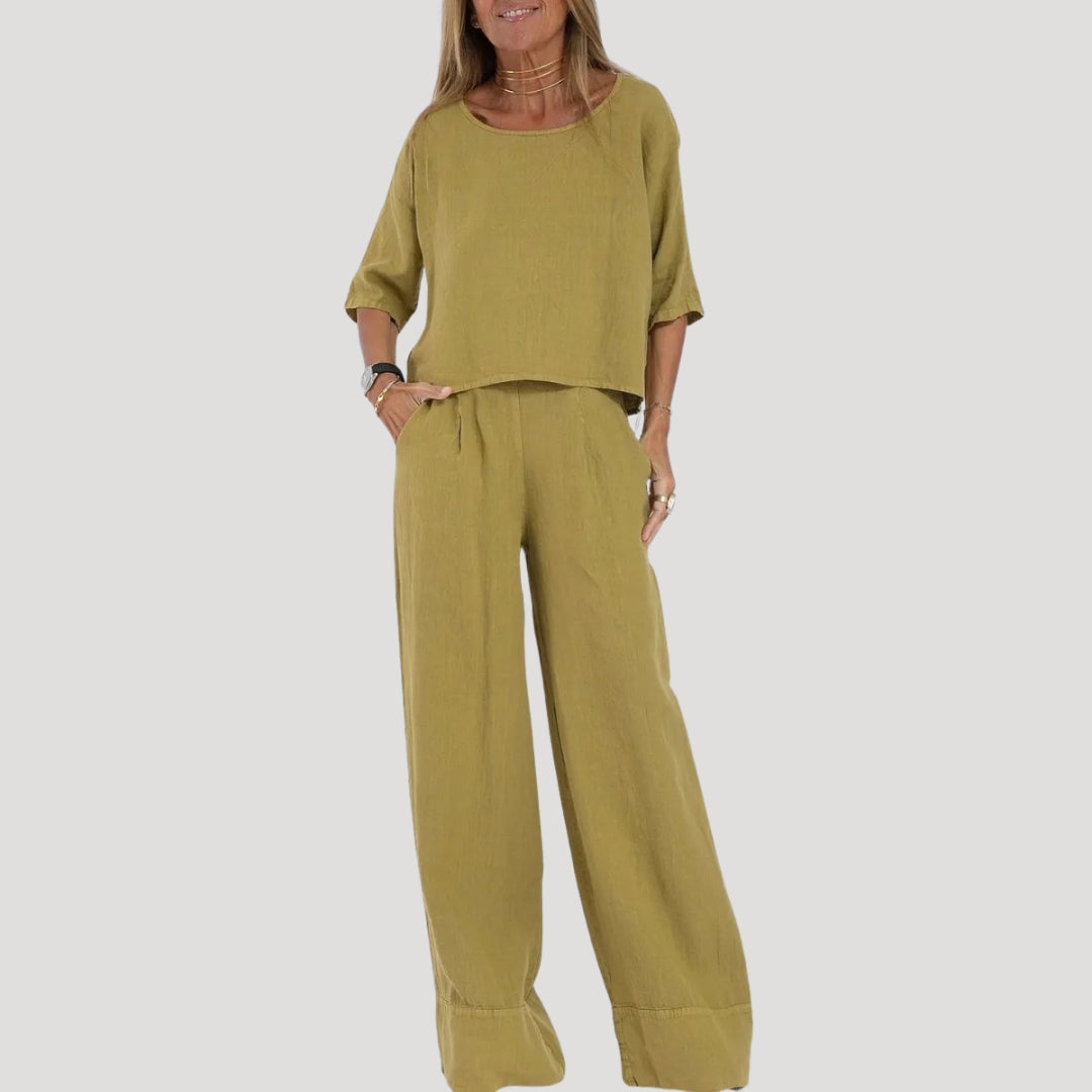 Women’s Two Piece Set Wide Leg Pants Relaxed Fit