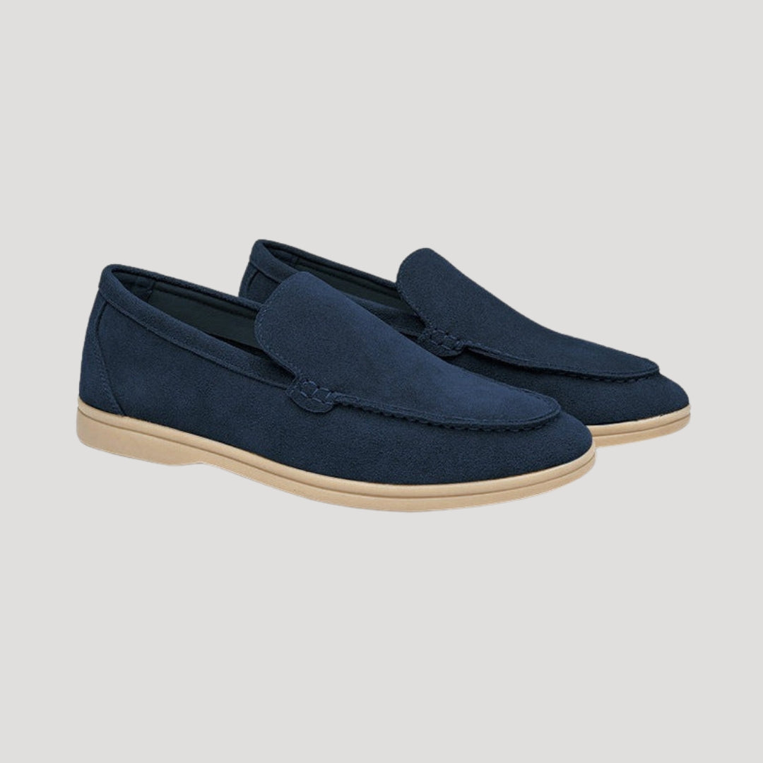 Men’s Navy Suede Loafers Slip On Casual Lightweight Shoes