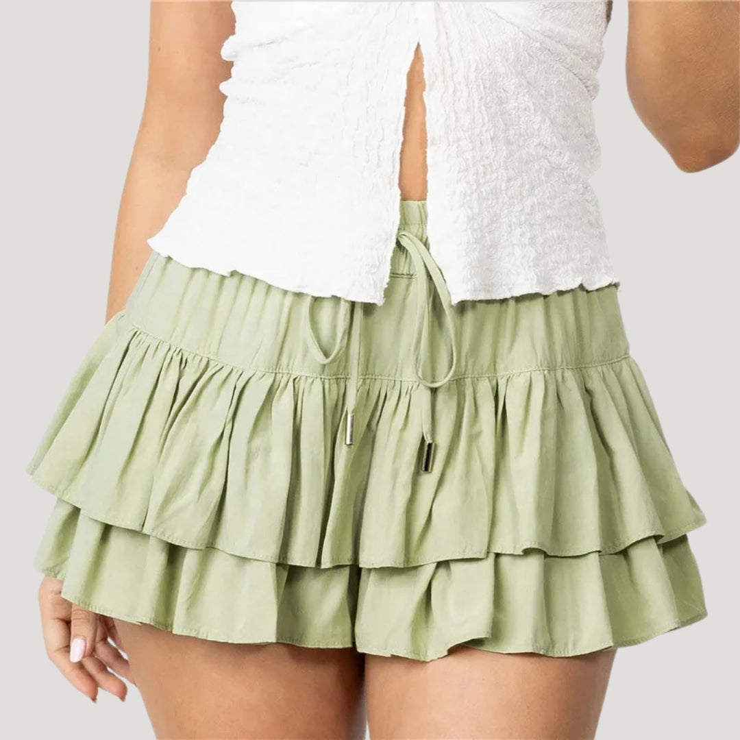 Women’s Mini Skirt Ruffle Tiered High Waist Summer Flowy
