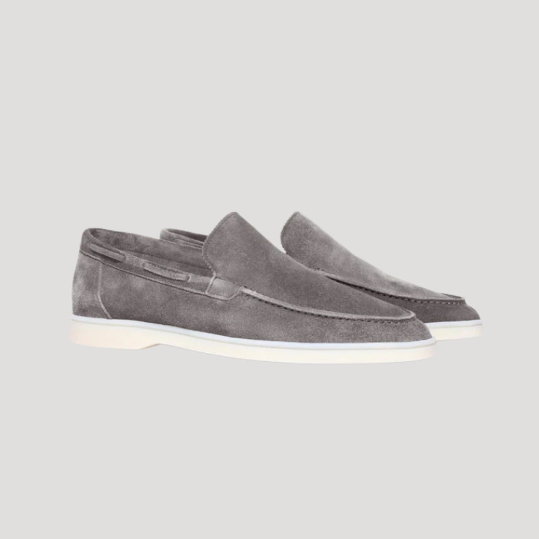 Men’s Taupe Suede Loafers Slip On Casual Lightweight Shoes