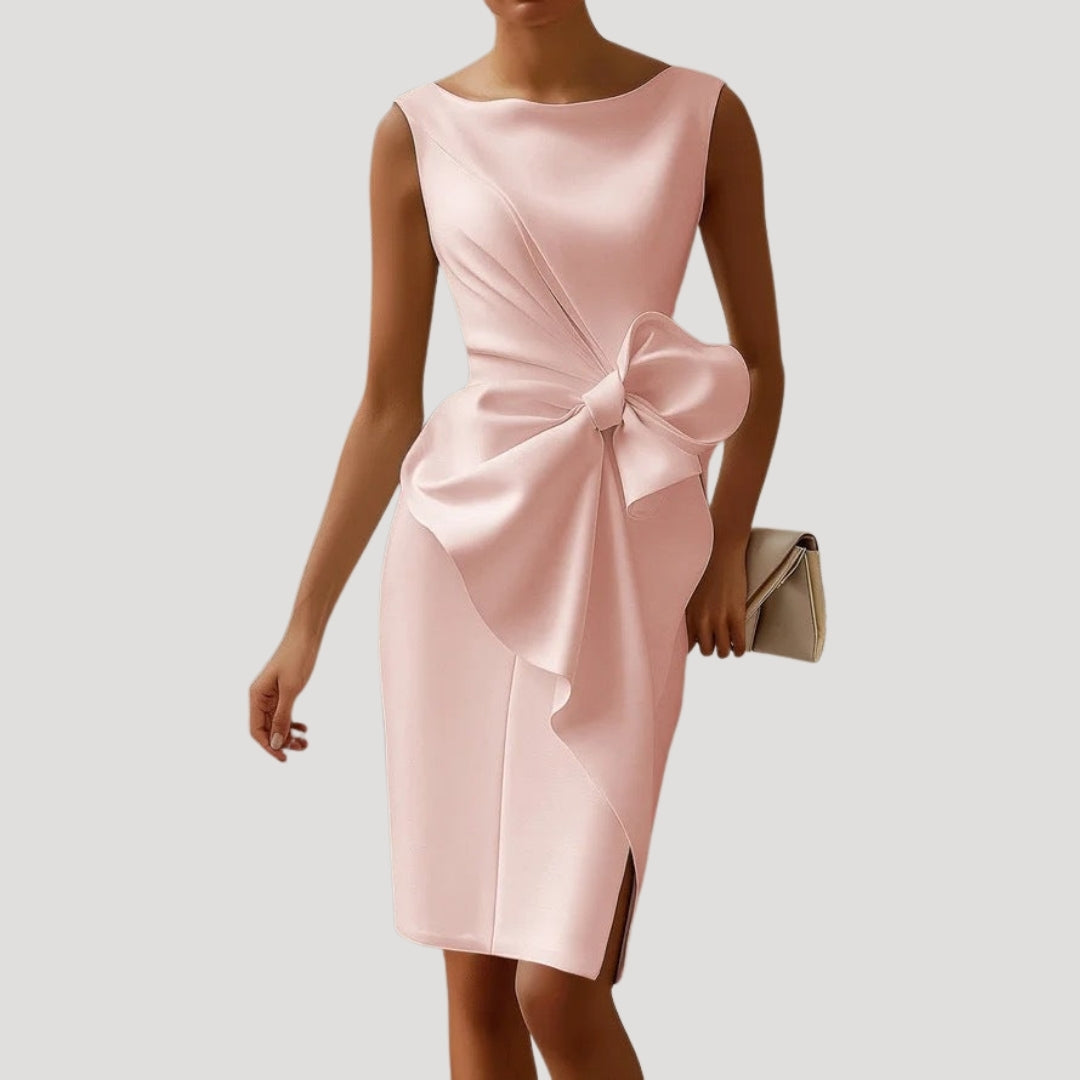 Women’s Formal Cocktail Mini Bodycon Sleeveless Bow Party