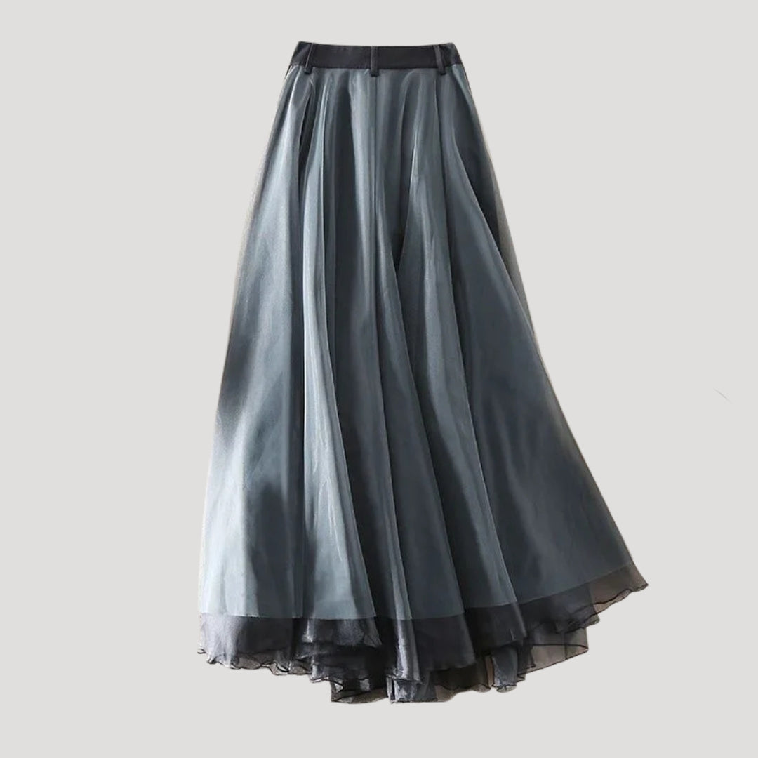 Women’s Long Skirt Pleated Tulle High Waist A Line