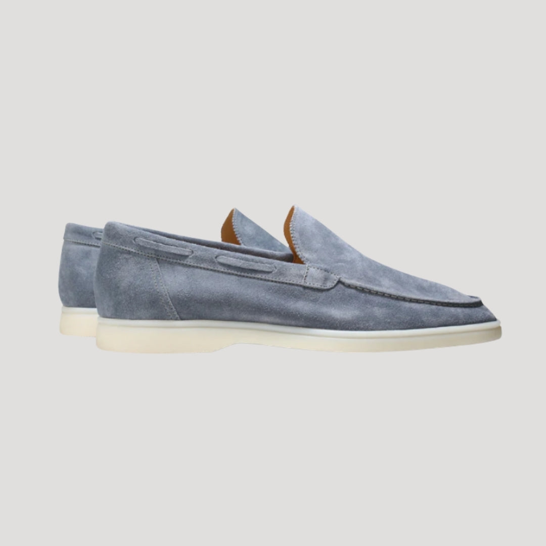 Men’s Light Blue Suede Loafers Slip On Casual Lightweight Shoes