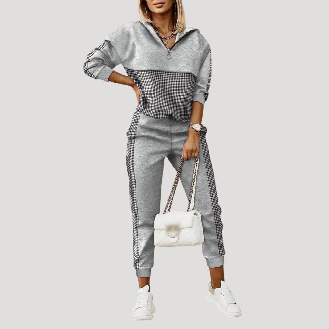 Women Tracksuit Set Hoodie Zip Top Jogger Pants Relaxed Fit