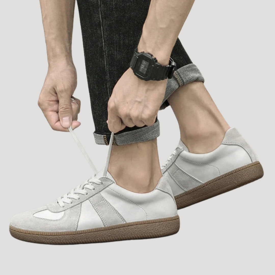 Men’s Suede Lace Up Sneakers Thick Sole Casual Shoes