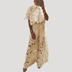 Women’s Floral Two Piece Pants Set Button Front Shirt Outfit