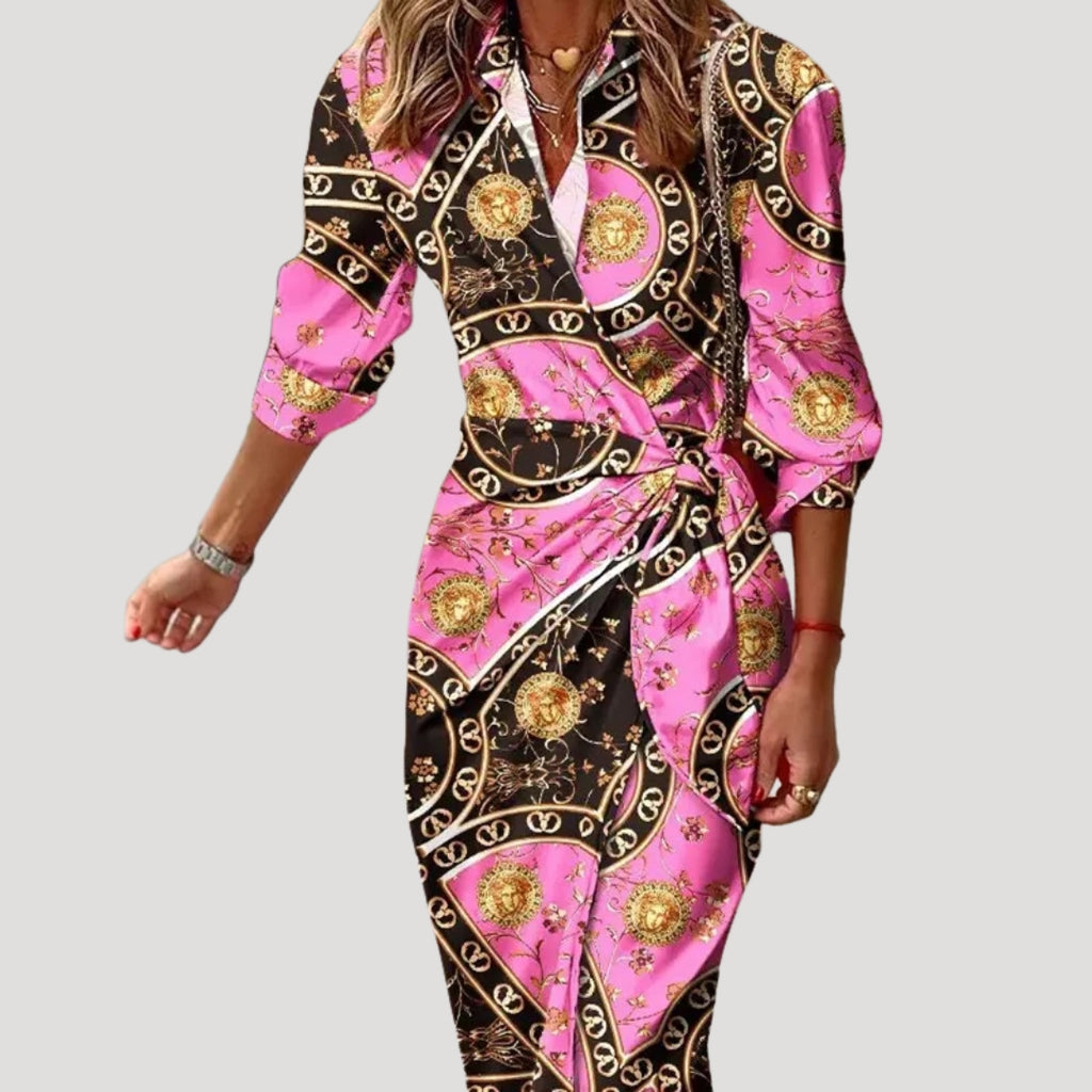 Women’s Summer Dress Wrap Midi Bodycon Casual V Neck