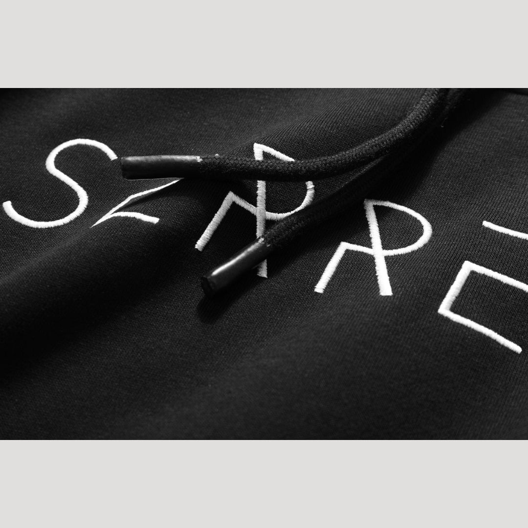Men’s Black Graphic Pullover Hoodie Casual Streetwear Sweatshirt