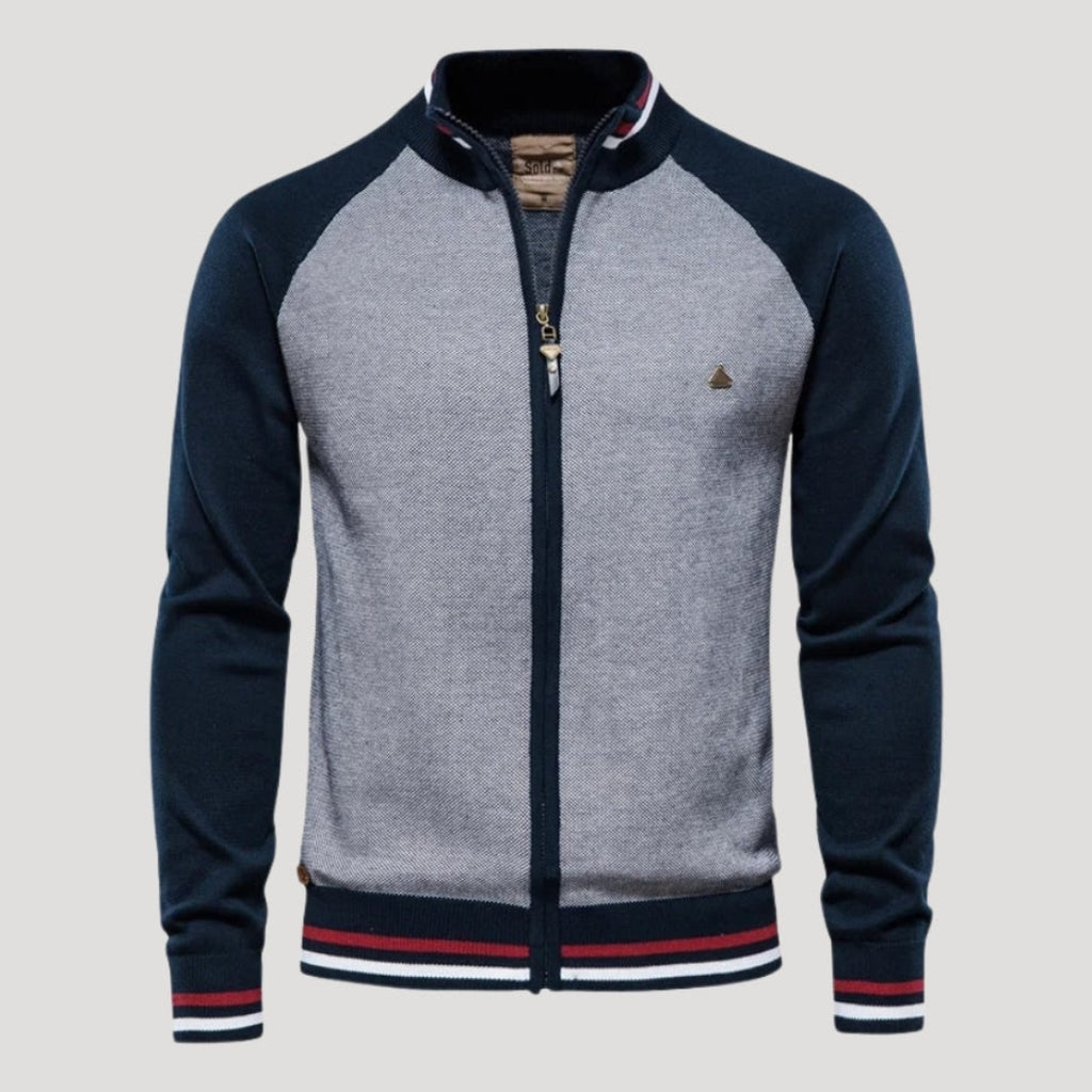 Men’s Knit Bomber Jacket Zip Up Casual Outerwear