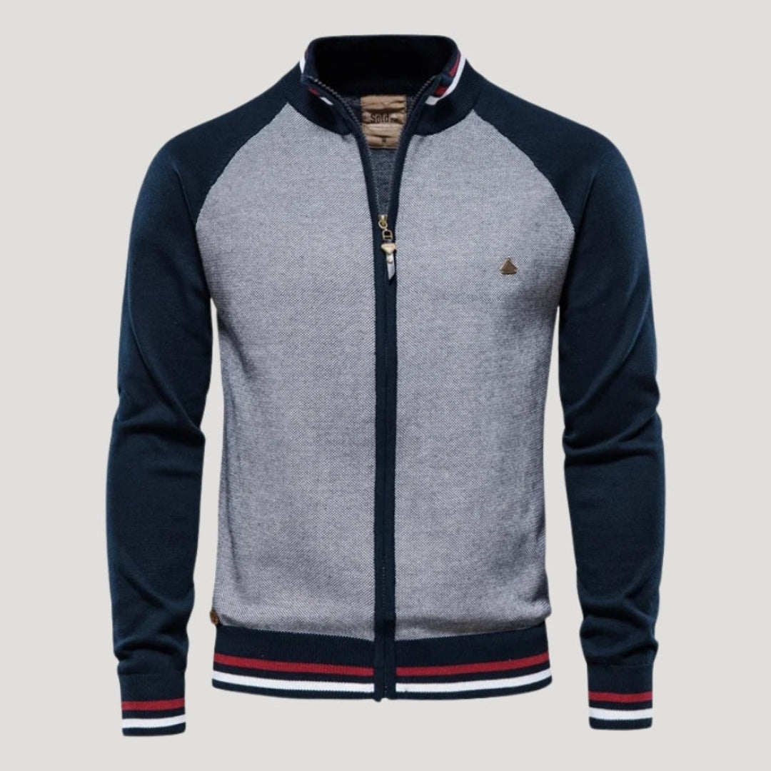 Men’s Knit Bomber Jacket Zip Up Casual Outerwear