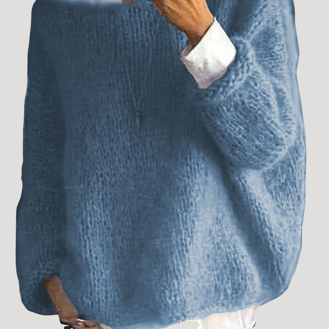 Women Knitted Sweater Long Sleeve Crew Neck Relaxed Fit