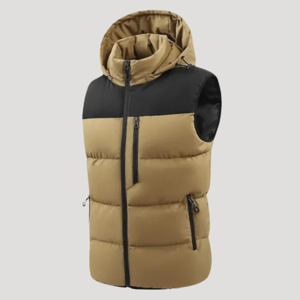 Men’s Puffer Vest Hooded Quilted Sleeveless Jacket