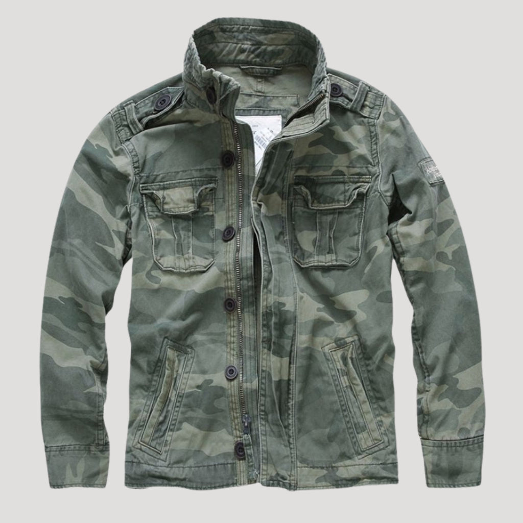 Men’s Hooded Bomber Jacket Zip Up Utility Outerwear Coat