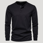 Men’s Long Sleeve Henley Shirt Casual Slim Fit Pullover Top