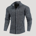 Men’s Full Zip Knit Sweater Jacket Casual Stand Collar Coat