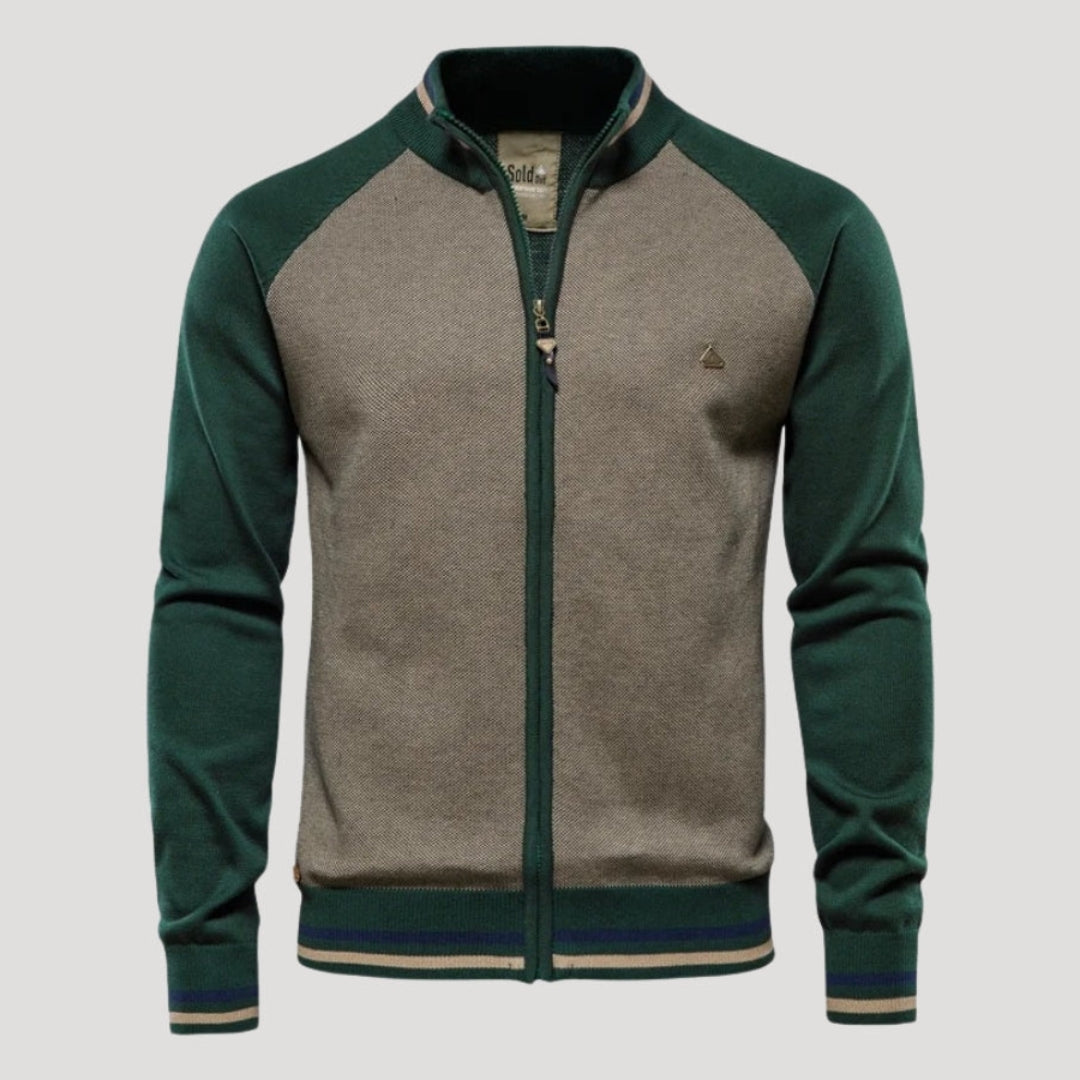 Men’s Knit Bomber Jacket Zip Up Casual Outerwear