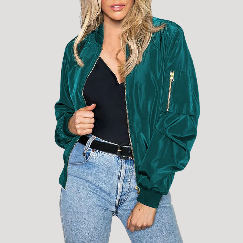 Dámska Bunda Bomber Bunda Prechodná Na Zips