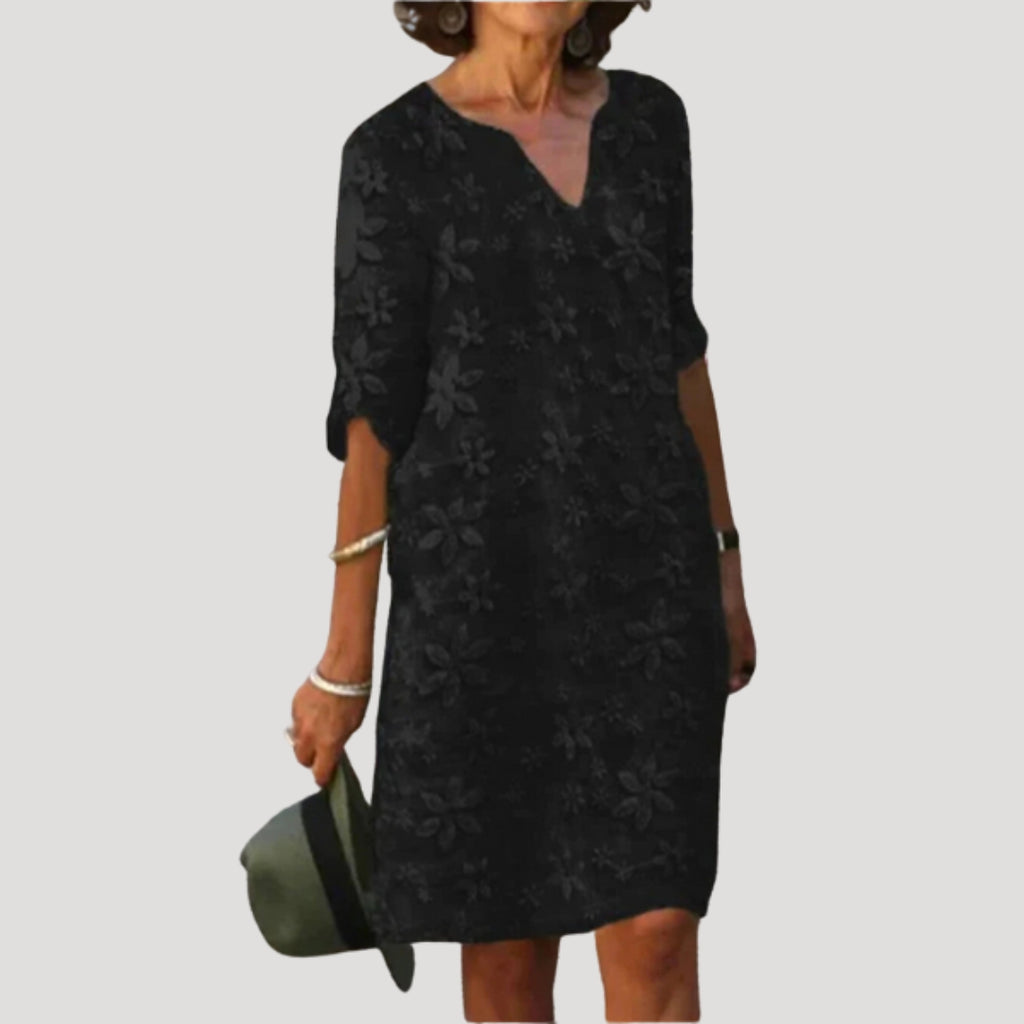 Women’s Summer Dress Floral Shift Casual Midi V Neck