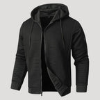 Men’s Waffle Knit Zip Hoodie Casual Lightweight Jacket