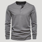 Men’s Long Sleeve Henley Shirt Casual Slim Fit Pullover Top