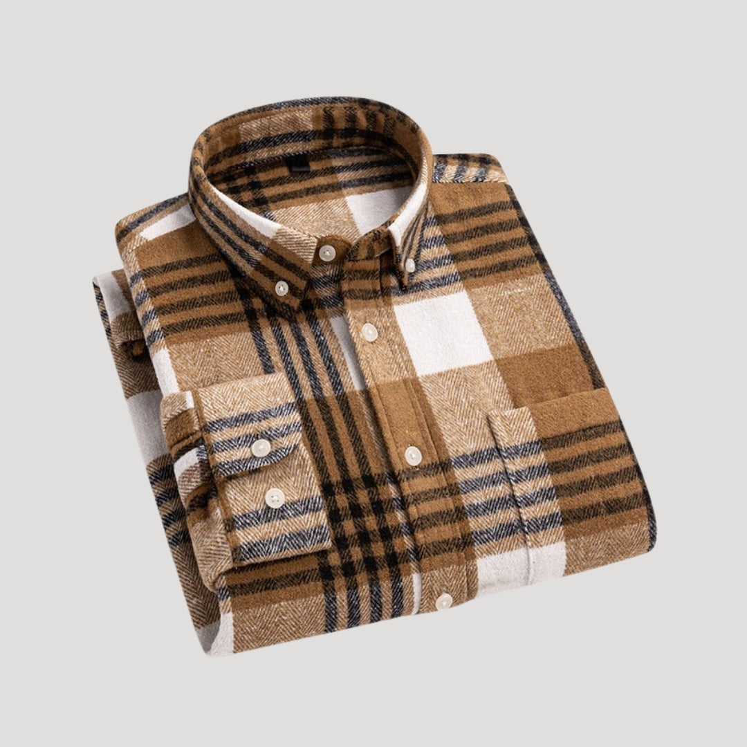 Men’s Plaid Flannel Overshirt Button Front Shacket