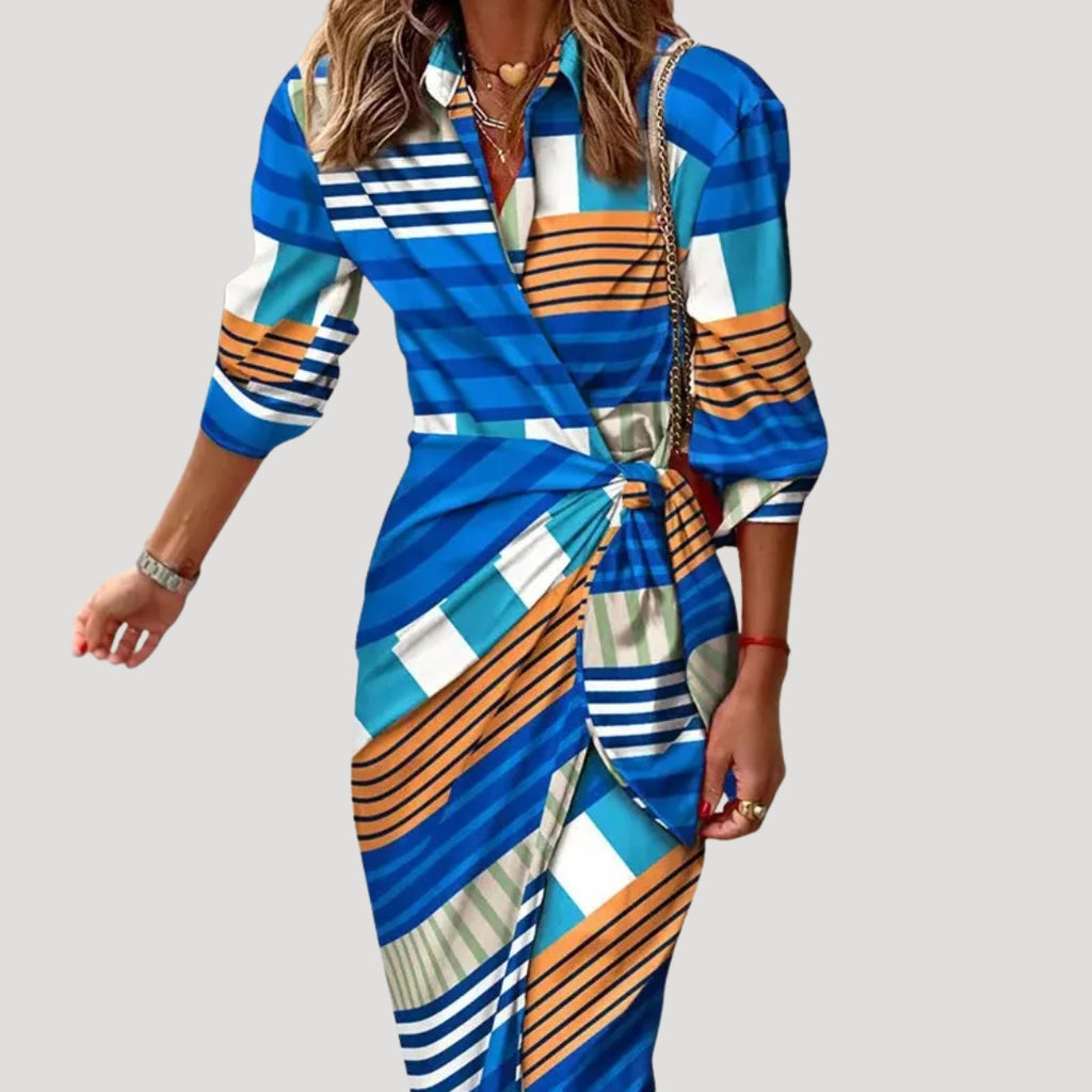 Women’s Summer Dress Wrap Midi Bodycon Casual V Neck