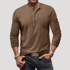 Men’s Long Sleeve Henley Shirt Casual Relaxed Fit Pullover