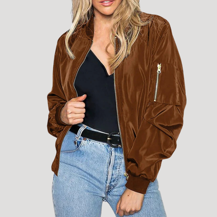 Dámska Bunda Bomber Bunda Prechodná Na Zips