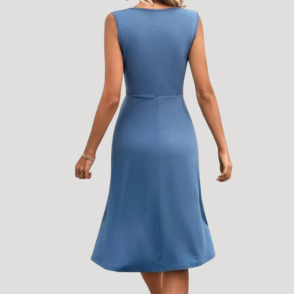 Women’s Summer Dress Midi Casual Sleeveless Wrap