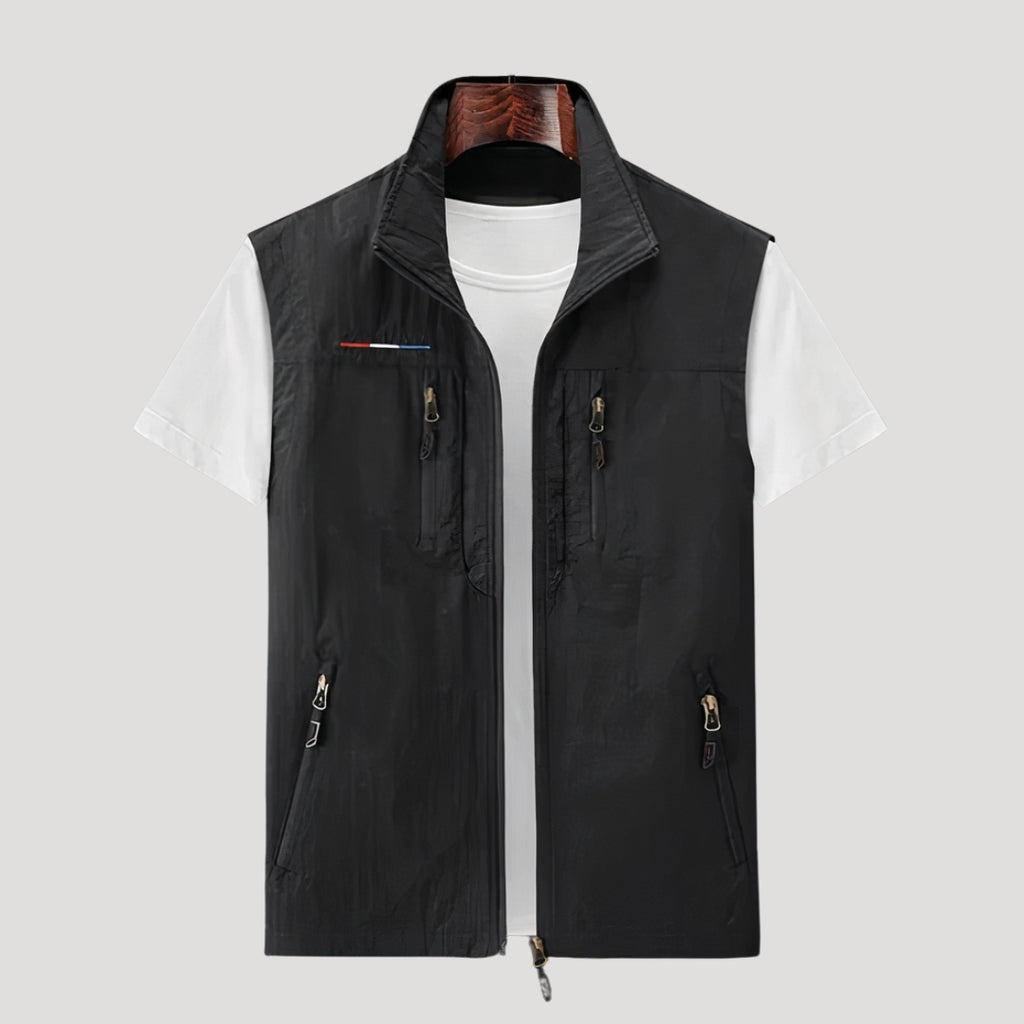 Men’s Lightweight Vest Zip Sleeveless Jacket Casual Outerwear
