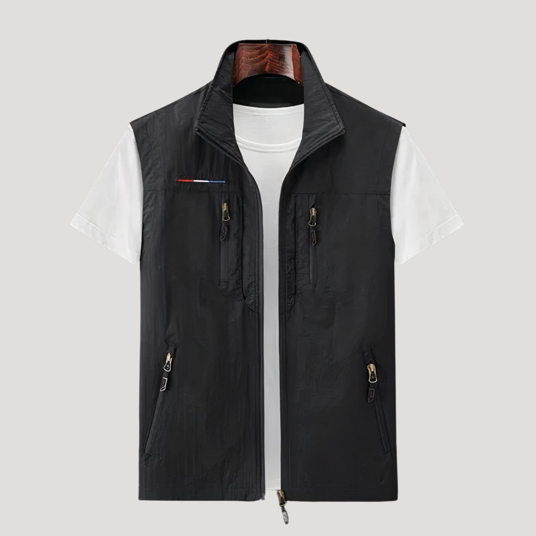 Men’s Lightweight Vest Zip Sleeveless Jacket Casual Outerwear