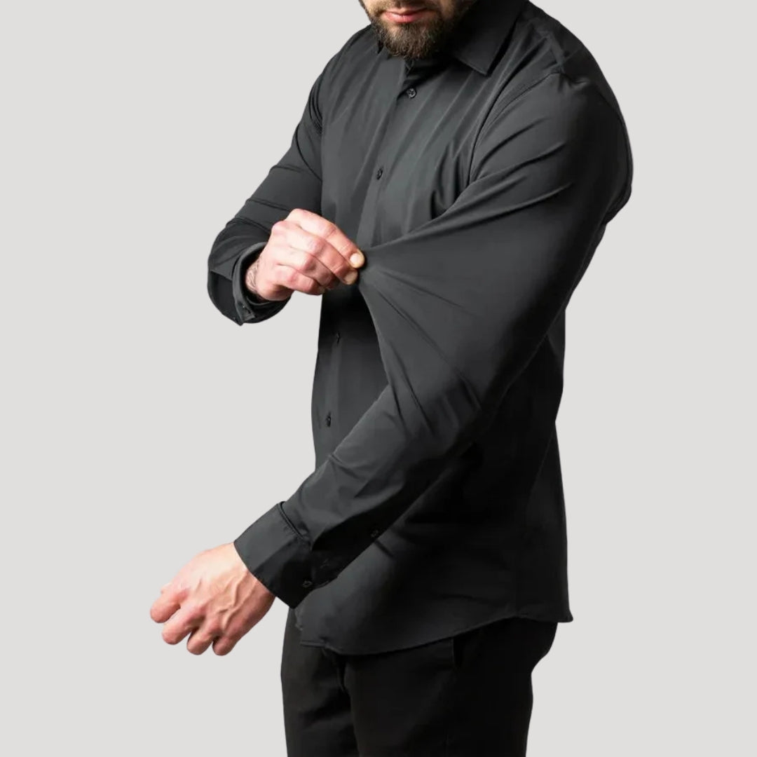 Mens Dress Shirt Long Sleeve Button Down Stretch Casual