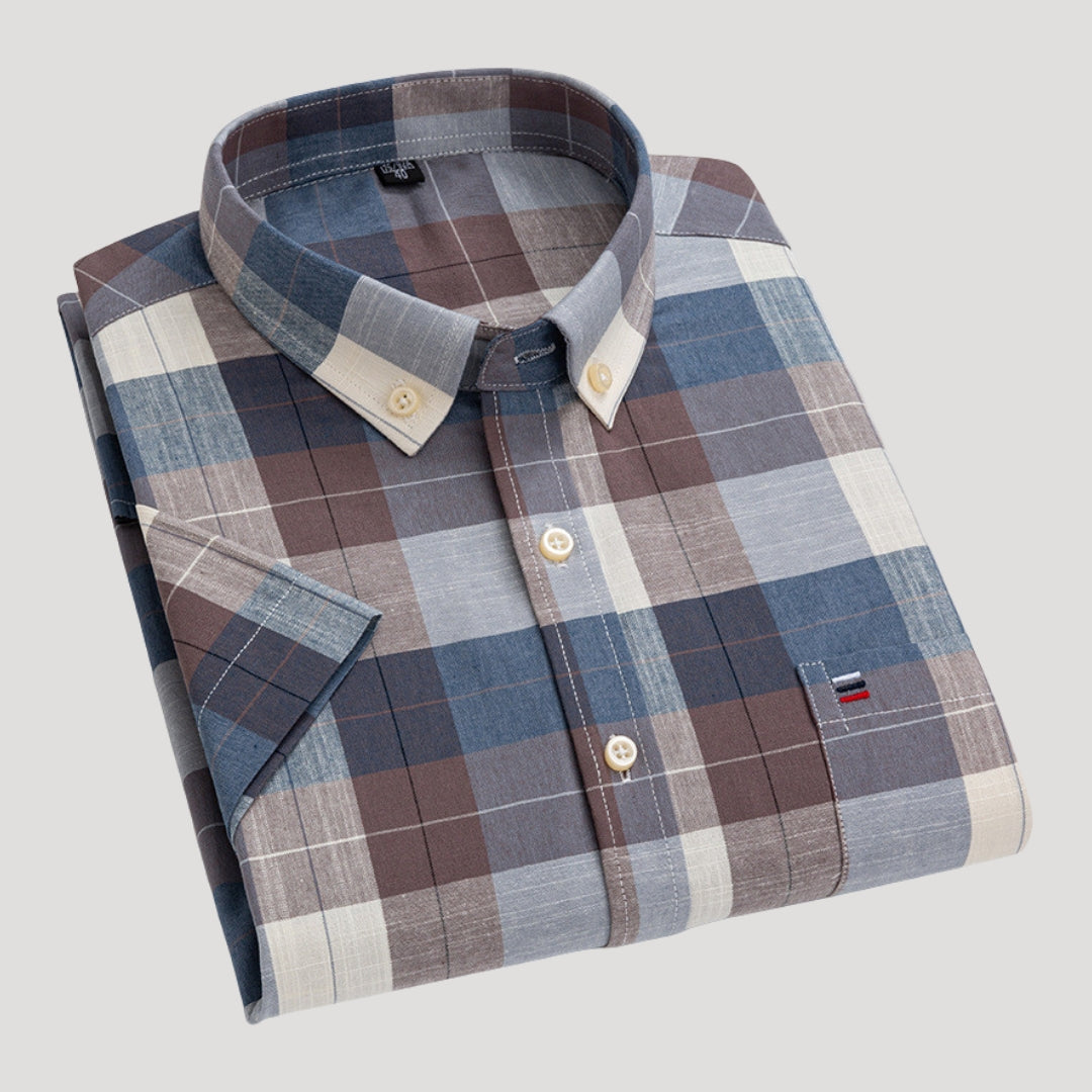 Men’s Checked Cotton Button Shirt Casual Smart Fit