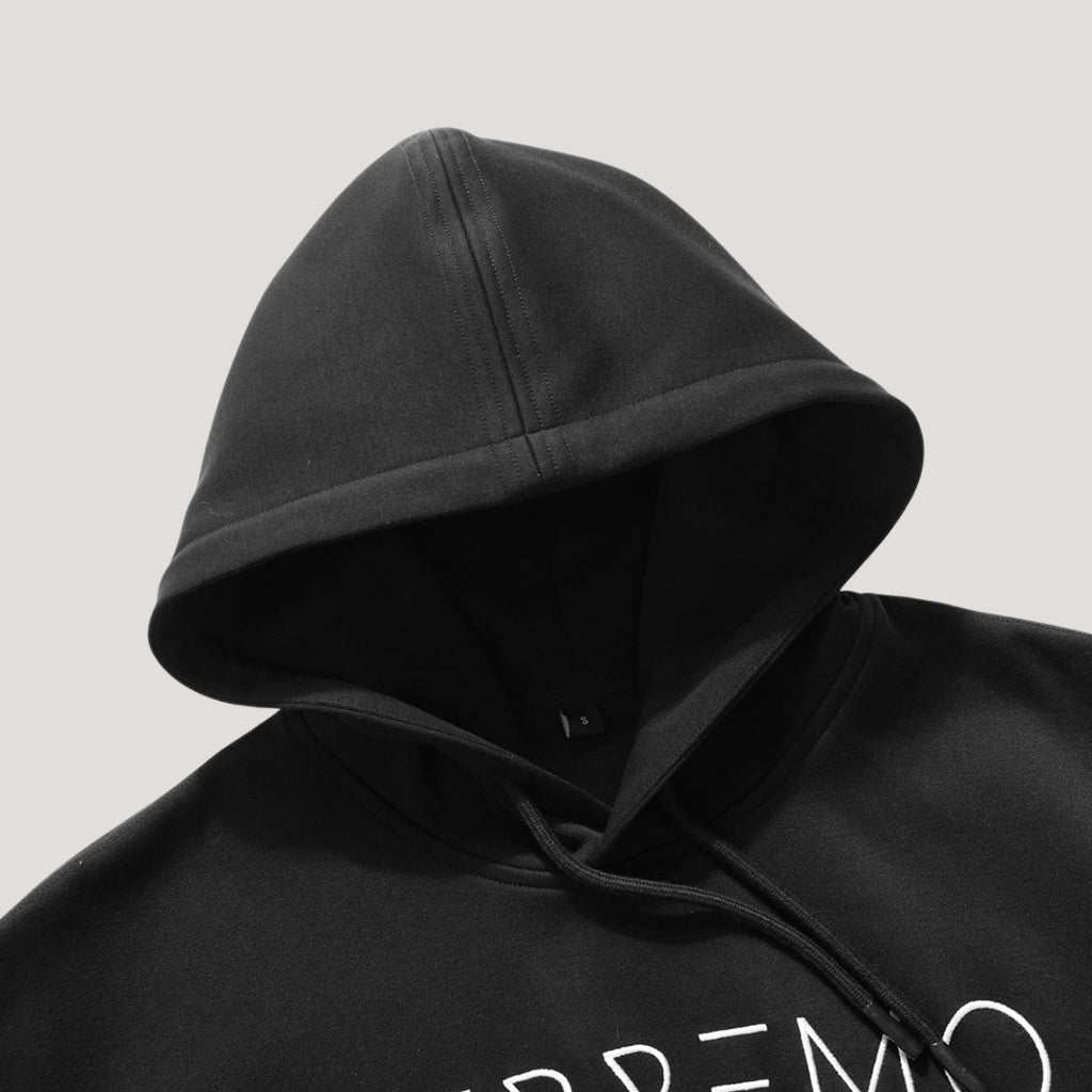 Men’s Black Graphic Pullover Hoodie Casual Streetwear Sweatshirt