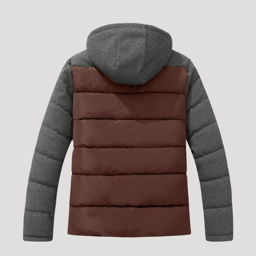 Men’s Hooded Puffer Jacket Quilted Zip Coat