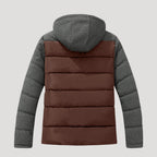 Men’s Hooded Puffer Jacket Quilted Zip Coat