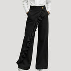 Women’s Flare Jeans Wide Leg High Waisted Ruffle Denim